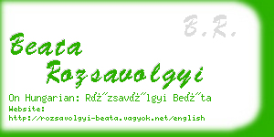 beata rozsavolgyi business card